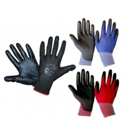 rękawice poliamidowe czerowno-czarne podgumowane
