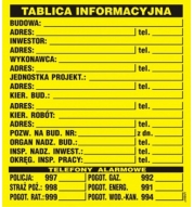 tablica budowlana informacyjna