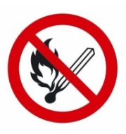 zakaz używania otwartego ognia folia samoprzylepna